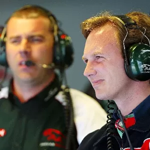 Formula One World Championship: Christian Horner Arden Team Owner in the Jaguar pit