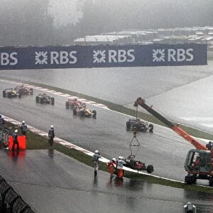 Formula One World Championship: Crash of Fernando Alonso McLaren Mercedes MP4 / 22
