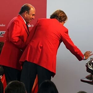 Formula One World Championship: Emilio Botin President Santander and Luca di Montezemolo Ferrari President announce a five year partnership