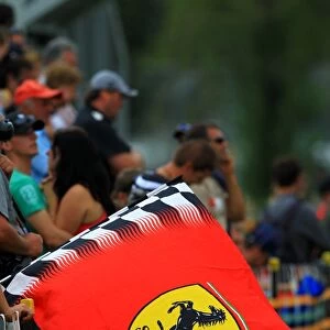 Formula One World Championship: Ferrari flag in the crowd
