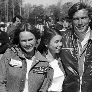 Formula One World Championship: Fourth placed James Hunt Hesketh, with three women with Goodyear connections