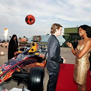 Formula One World Championship: Hayden Christiansen is interviewed at the Red Bull Racing Star Wars Party