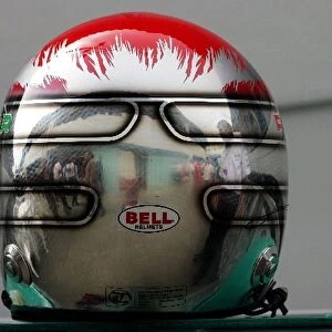 Formula One World Championship: The helmet of Jarno Trulli Toyota