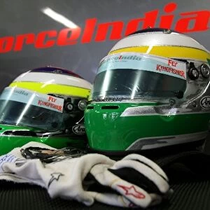 Formula One World Championship: Helmets of Giancarlo Fisichella Force India F1