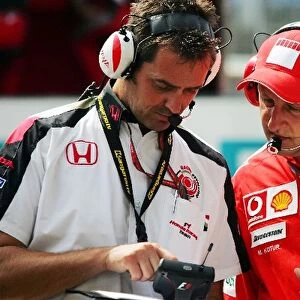 Formula One World Championship: Honda F1 staff with a Kangaroo TV deivce