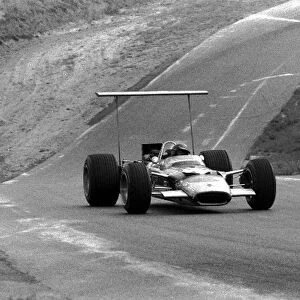 Formula One World Championship: Jackie Oliver Lotus 49B retired on lap 32 with transmission failure. ├è