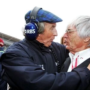 Formula One World Championship: Jackie Stewart with Bernie Ecclestone F1 Supremo