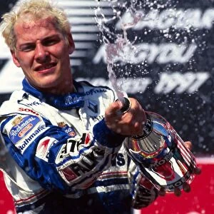 Formula One World Championship: Jacques Villeneuve Williams celebrates victory