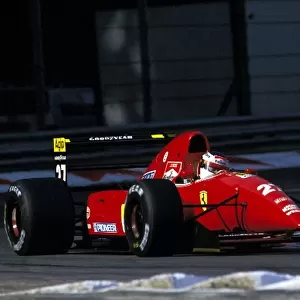 Formula One World Championship: Jean Alesi Ferrari F92AT qualified third but retired on lap 13 with fuel pressure problems