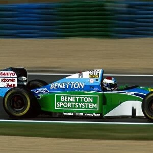 Formula One World Championship: Jos Verstappen Benetton Ford B194 retired from the race after a spin on lap 26