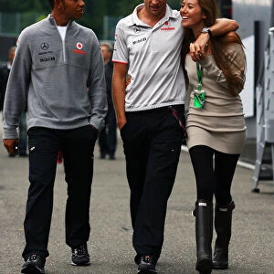 Formula One World Championship: Lewis Hamilton McLaren with Jenson Button McLaren and Jessica Michibata