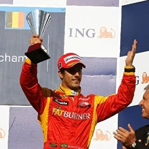 Formula One World Championship: Lucas di Grassi Fat Burner Racing Engineering celebrates his third position on the podium