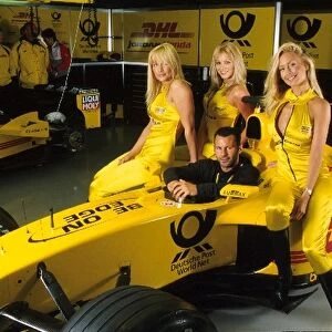 Formula One World Championship: Manchester Uniteds Ryan Giggs got to grips with both the Jordan Honda EJ12 and a bevvy of beauties