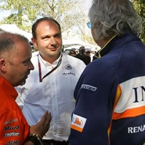 Formula One World Championship: Mike Gascoyne Spyker Chief Technical Officer, Colin Kolles Spyker Team Principal and Flavio Briatore Renault