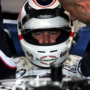 Formula One World Championship: Nigel Mansell in the BMW pit lane park