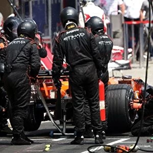 Formula One World Championship: Problems in the pits for Adrian Sutil Spyker F8-VII