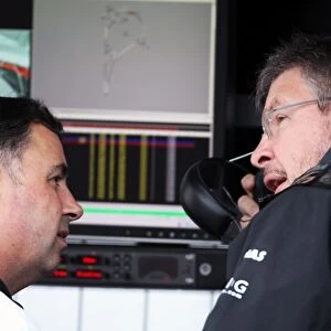 Formula One World Championship: Ron Meadows Mercedes GP Team Manager and Ross Brawn Mercedes GP Team Principal