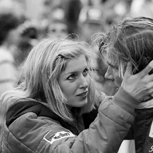 Formula One World Championship: Seventh placed James Hunt McLaren with his girlfriend Jane Birbeck