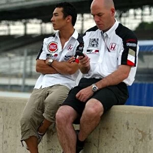 Formula One World Championship: Takuma Sato BAR with Jock Clear BAR Senior Race Engineer