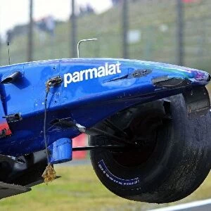Formula One World Championship: Tomas Enge Prost Acer AP04 had a big shunt in the second practice session