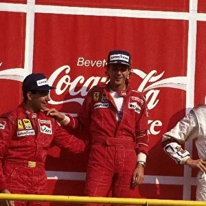 Formula One World Championship: Winner Gerhard Berger Ferrari F187, 2nd placed Michele Alboreto Ferrari F187 and 3rd placed Eddie Cheever ArrowsA10B