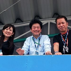 Formula One World Championship: Yoshihiro Hirata President Phiten with Massa Okikura Convex International