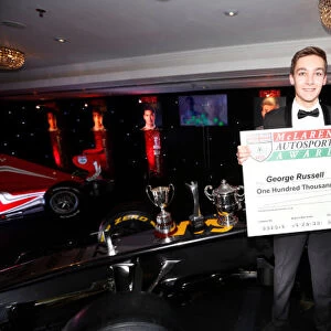 George Russell wins the 2014 McLaren AUTOSPORT BRDC Award. 2014 Autosport Awards