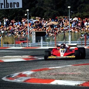 Gilles Villeneuve powers his Scuderia Ferrari only to 12th place at Paul Ricard
