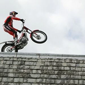 Goodwood Festival Of Speed: Dougie Lampkin rides on the roof of Goodwood House