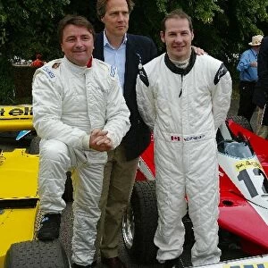 Goodwood Festival of Speed: Rene Arnoux with the 1977 Renault RS01 of Jean-Pierre Jabouille, Lord March, and Jacques Villeneuve, who is with