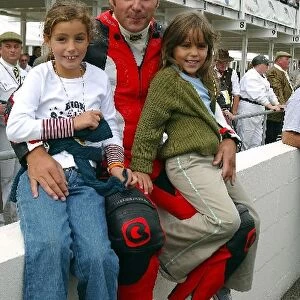 Goodwood Revival Meeting 2003: Gerhard Berger BMW Competitions Director, with his 2 daughters