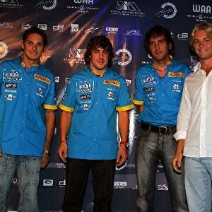 GP2 Awards: Giancarlo Fisichella Renault, Fernando Alonso Renault, Franck Montagny Renault Test Driver and Nico Rosberg ART