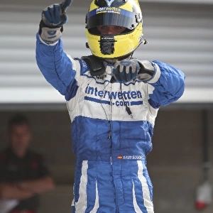 GP2 Series: Andy Soucek DPR celebrates his second position in parc ferme