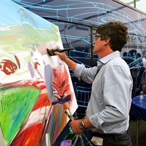 GP2 Series: Artist Bill Patterson at the Gonzalo Rodriguez Charity Auction picture signing