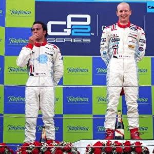 GP2 Series: The podium: Lewis Hamilton ART Grand Prix, second; Alexandre Premat ART Grand Prix, race winner; Michael Ammermuller Arden International