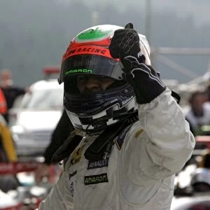 GP2 Series: Race winner Karun Chandhok Durango in parc ferme