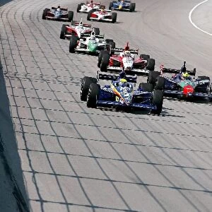 Indy Racing League: Pole sitter Richie Hearn Menards / Johns Manville Dallara Chevrolet leads the race before slipping to fourteenth position