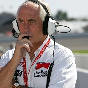 Indy Racing League: Roger Penske watches qualifying for the Firestone Indy 400, Michigan International Speedway, Brooklyn, MI, 31, Jly, 2005. 05irl11