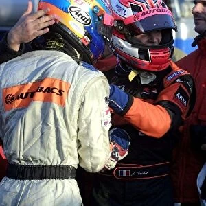 International Formula Three: Race winner Jonathan Cochet congratulates team mate, Yuji Ide