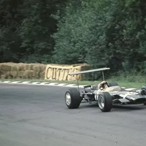 Jo Siffert, Lotus 49B (winner) British Grand Prix, Brands Hatch, 20th July 1968, Rd 7 World LAT Photographic Tel: +44 (0) 181 251 3000 Fax: +44 (0) 181 251 3001 Ref: 68 GB 04