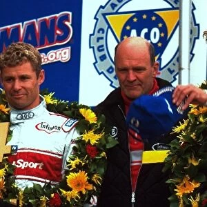 Le Mans 24 Hours: L-R: Tom Kristensen, Frank Biela winners of the 2001 Le Mans 24 Hours