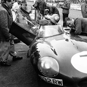 Le Mans, France. 11-12 June 1955: Tony Rolt / Duncan Hamilton, retired, in the pits, action