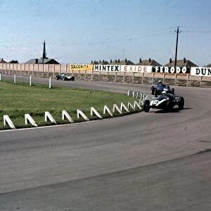 Masten Gregory leads Jo Bonnier and Roy Salvadori: British Grand Prix, 1959