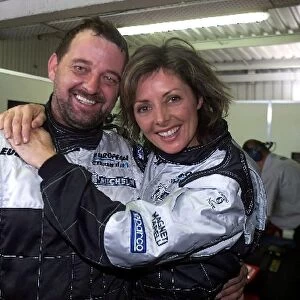 Minardi 2 Seater Celebrity Day: Carol Vorderman with Minardi Team owner Paul Stoddart