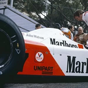 Monte Carlo, Monaco. 29-31 May 1981: John Watson, retired. In the pits