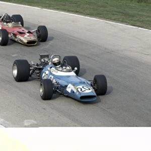 Monza, Italy. 5-7 September 1969: Jackie Stewart leads Graham Hill. Stewart finished in 1st position