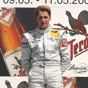 Podium, Christijan Albers (NED), ExpressService AMG-Mercedes, Portrait (1st). DTM Championship, Rd 2, Adria International Raceway, Italy. 11 May 2003. DIGITAL IMAGE