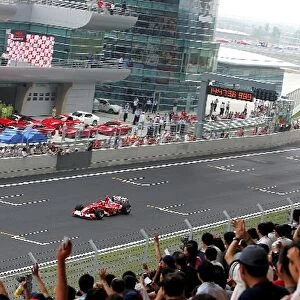 Shanghai Circuit Opening: Gerhard Berger Ferrari F2003-GA runs demonstration laps of the new circuit
