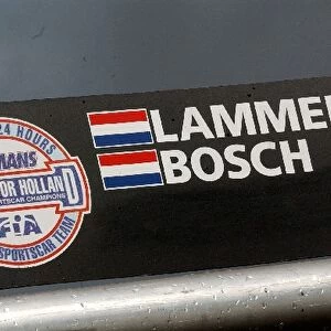Sign with the names of Jan Lammers (NED) and John Bosch (NED) of Racing for Holland
