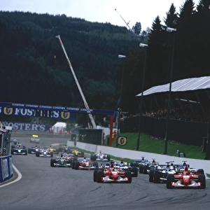 Spa-Francorchamps, Belgium: Michael Schumacher followed by Rubens Barrichello, Kimi Raikkonen, Ralf Schumacher, Juan-Pablo Montoya, Jarno Trulli